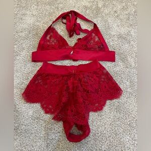 Honey Birdette Polly Red Shorts and Bralette Set